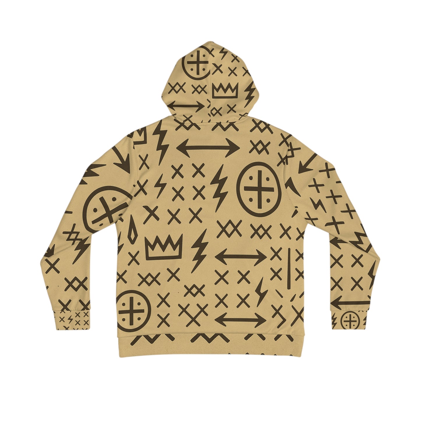 Viking Shield & Skull Pattern Hoodie — Norse Rune All-Over Print