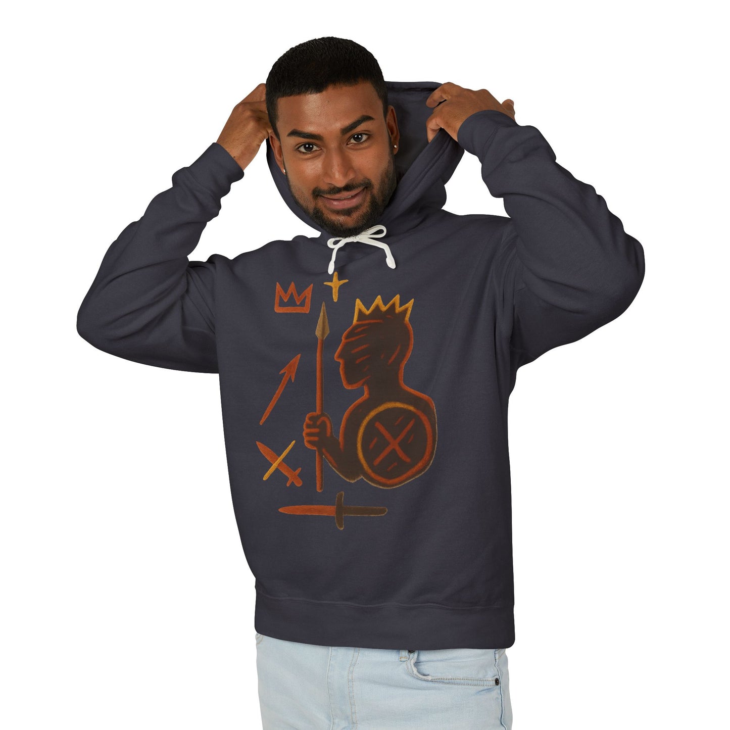 Warrior King Hoodie — Crowned Soldier Graphic Pullover