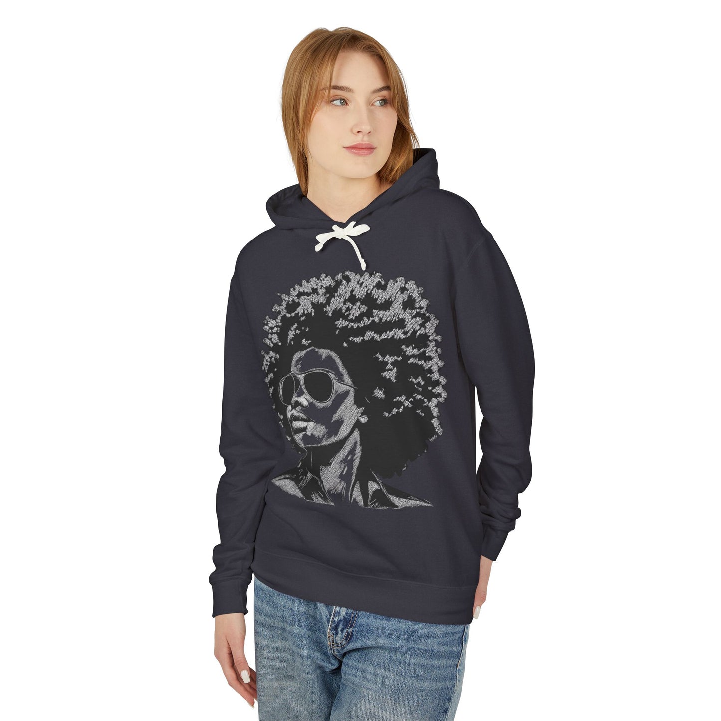 Afro Chic Portrait Hoodie — Retro Afrocentric Graphic Sweatshirt