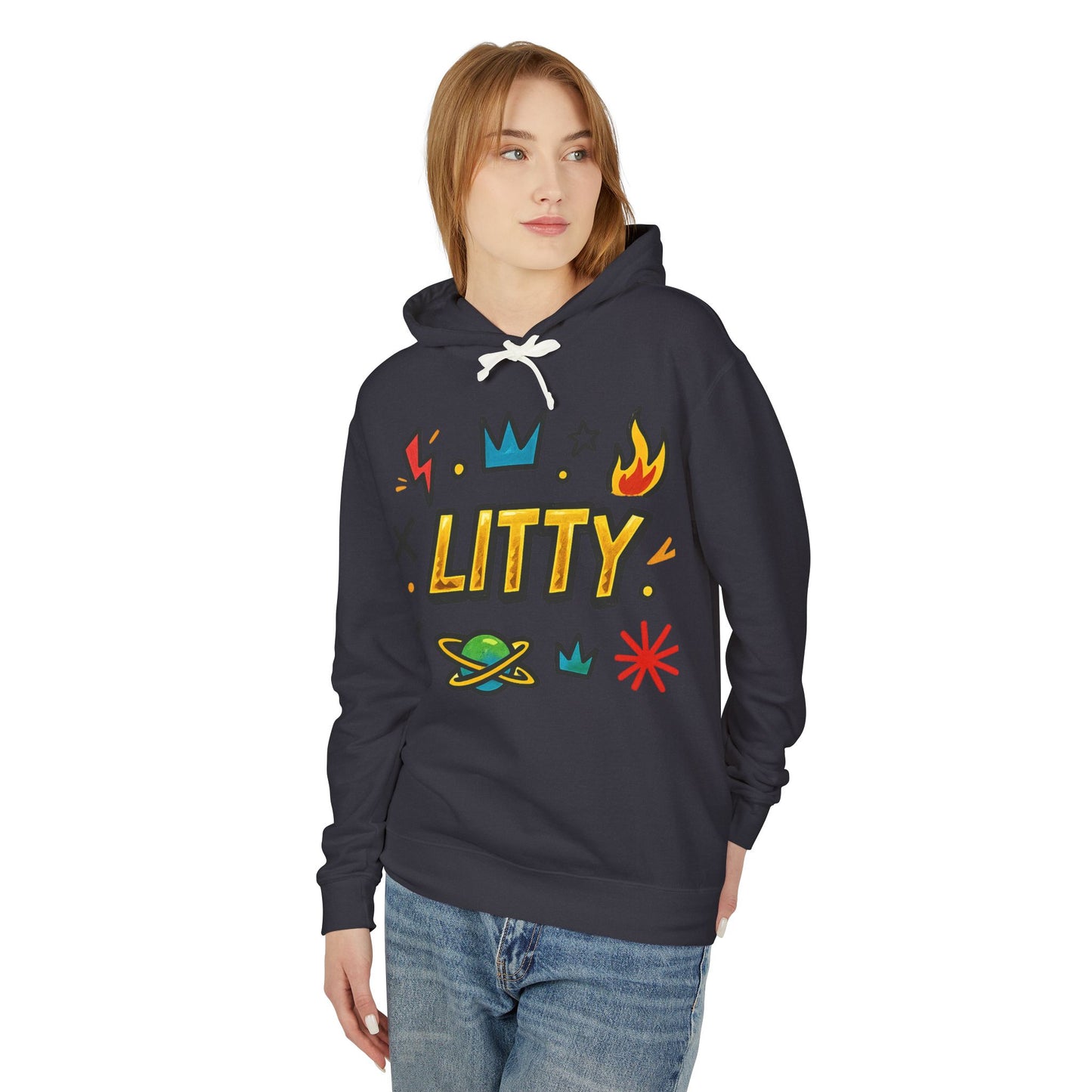 Litty Graphic Hoodie — Fun Cartoon Doodle Streetwear Pullover