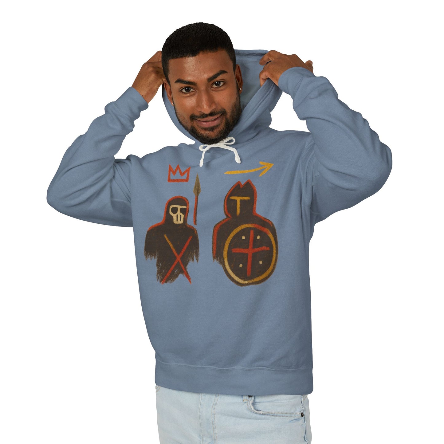 Medieval Warriors Hoodie — Shield & Spear Graphic Lightweight Hooded Sweatshirt