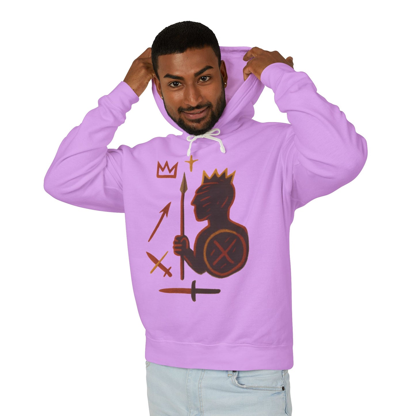 Warrior King Hoodie — Crowned Soldier Graphic Pullover