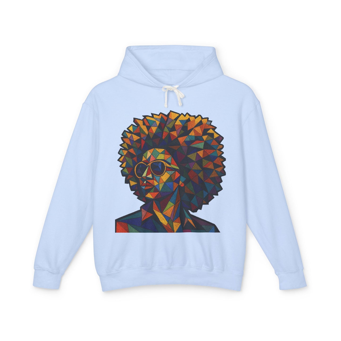 Afro Geometry Hoodie — Colorful Abstract Afrocentric Portrait Sweatshirt