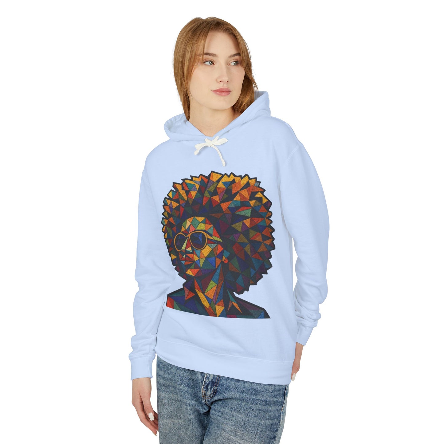 Afro Geometry Hoodie — Colorful Abstract Afrocentric Portrait Sweatshirt