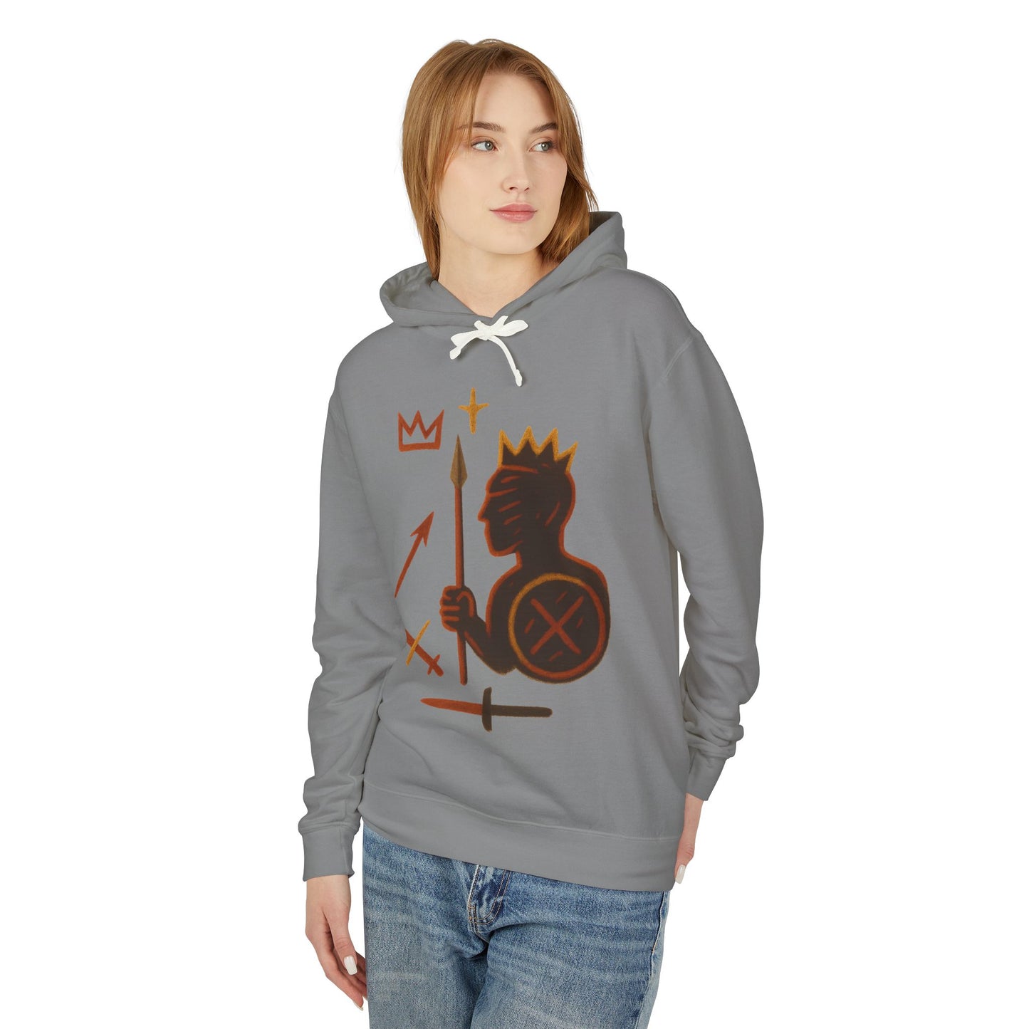 Warrior King Hoodie — Crowned Soldier Graphic Pullover