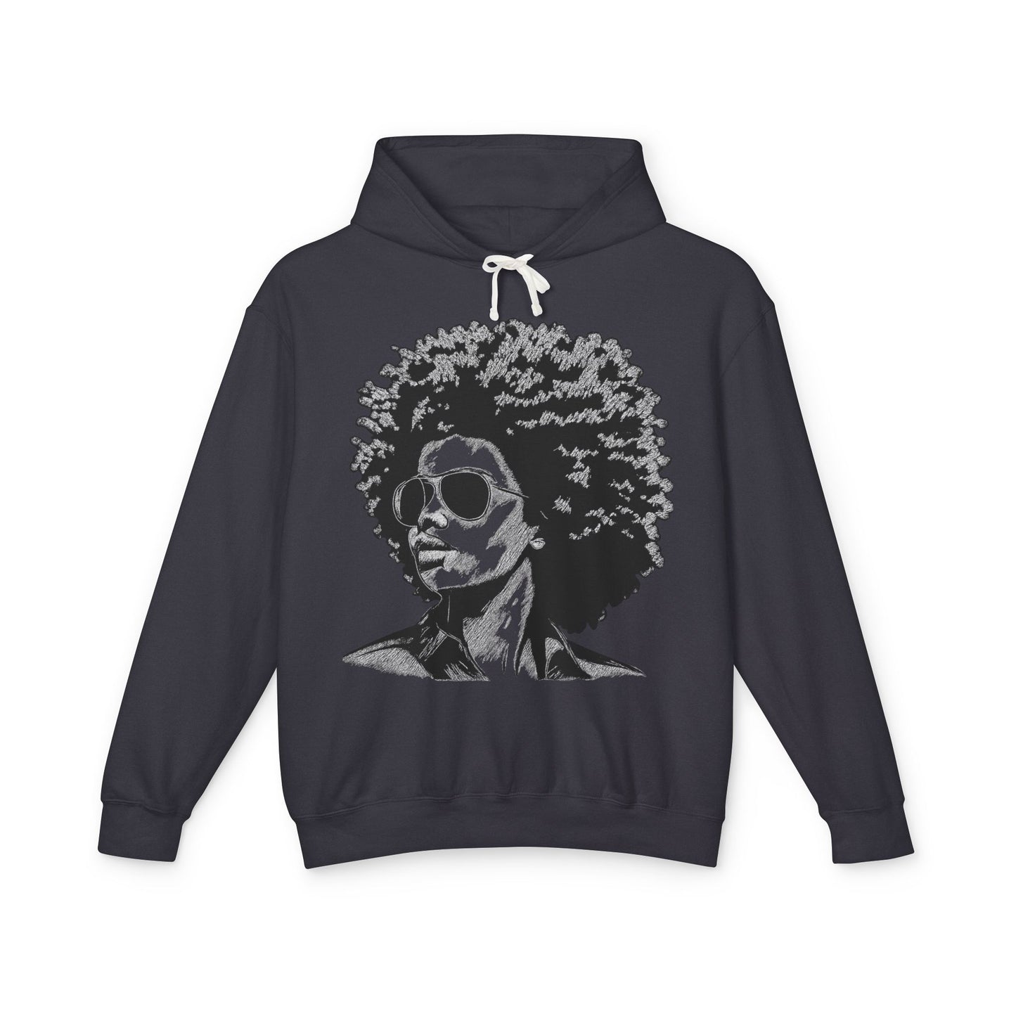 Afro Chic Portrait Hoodie — Retro Afrocentric Graphic Sweatshirt