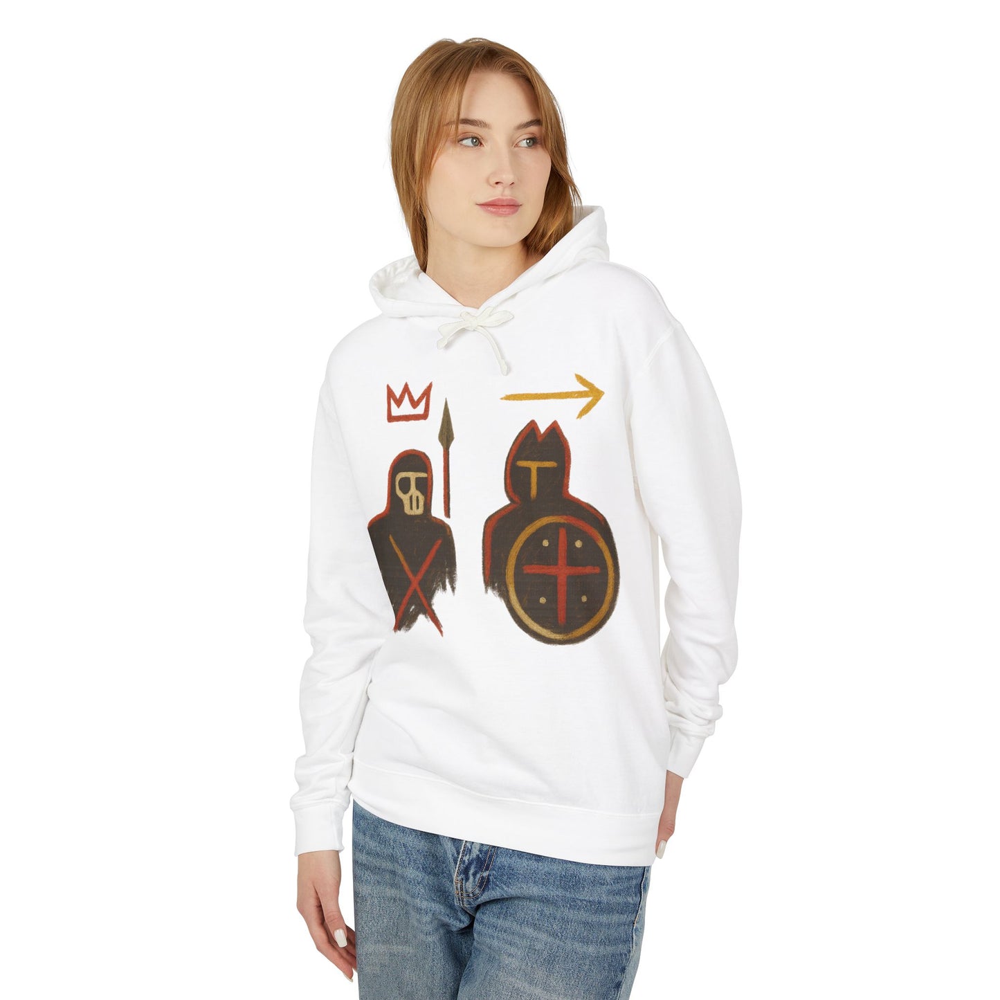 Medieval Warriors Hoodie — Shield & Spear Graphic Lightweight Hooded Sweatshirt