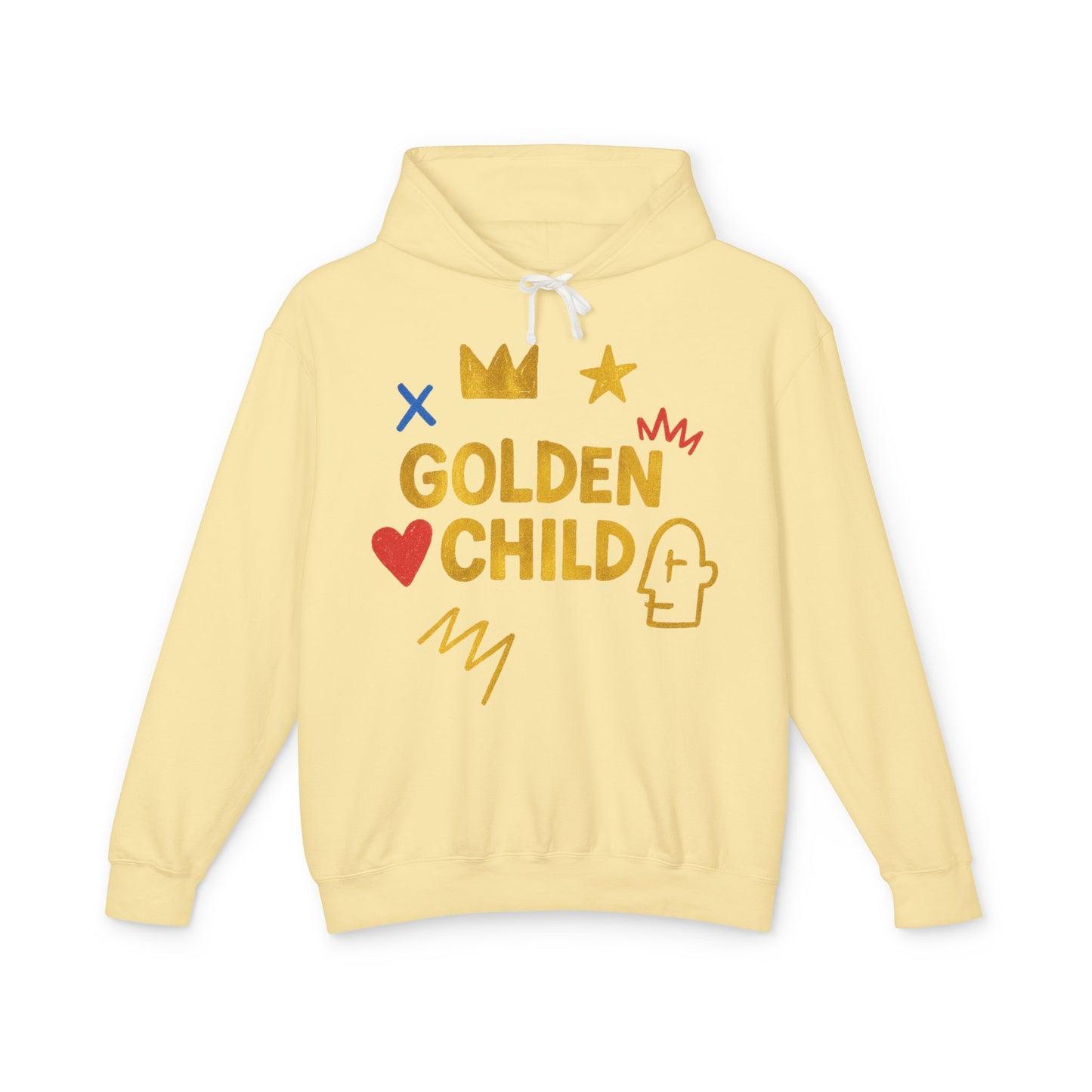 Golden Child Hoodie — Cute Gold Graphic Lightweight Sweatshirt