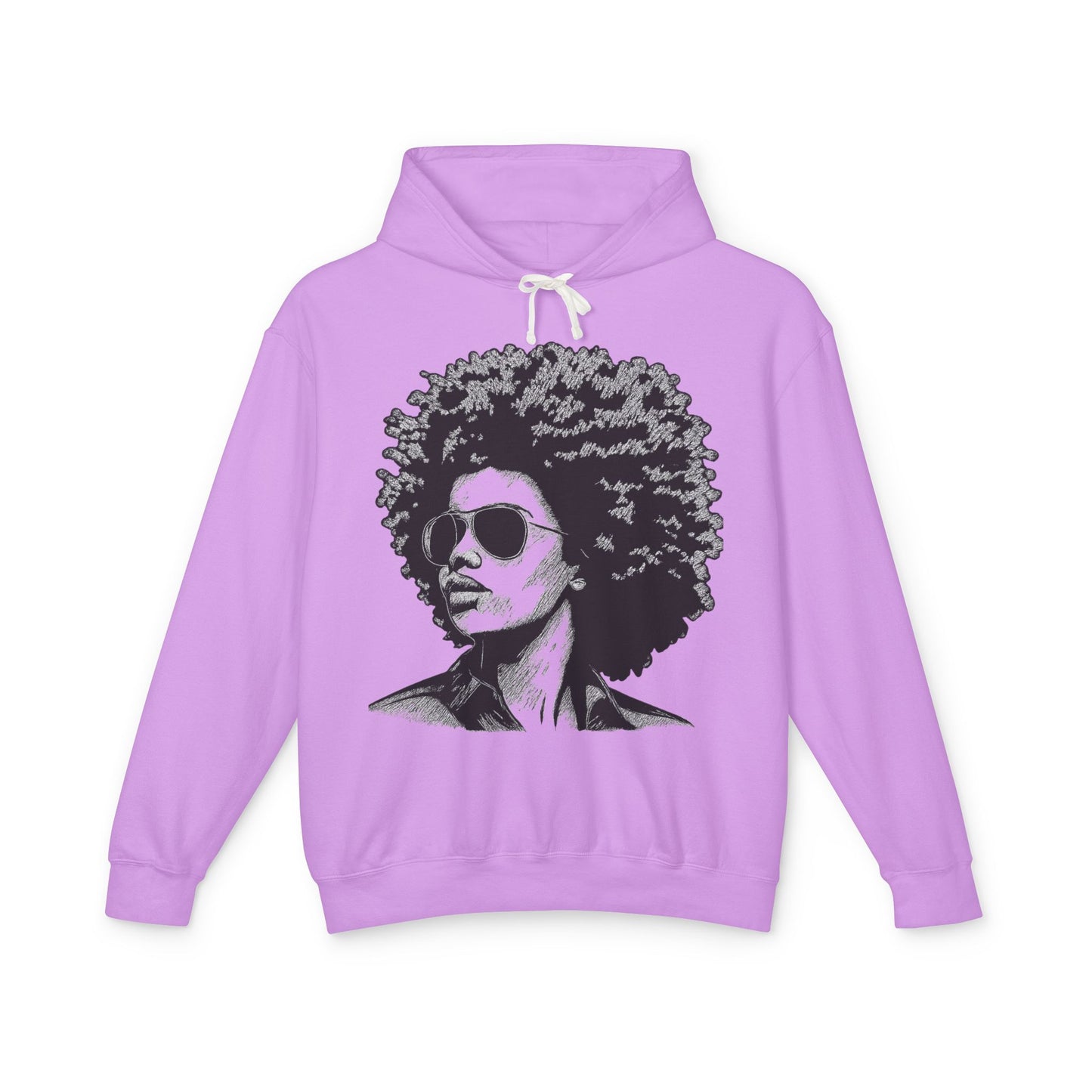 Afro Chic Portrait Hoodie — Retro Afrocentric Graphic Sweatshirt