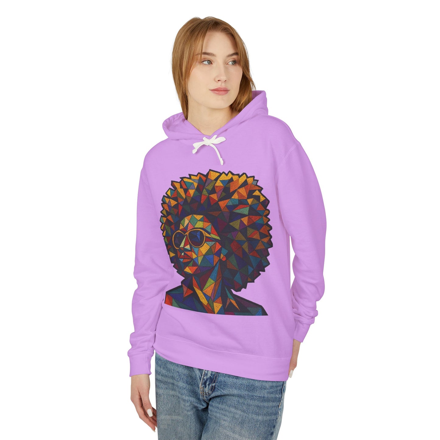 Afro Geometry Hoodie — Colorful Abstract Afrocentric Portrait Sweatshirt