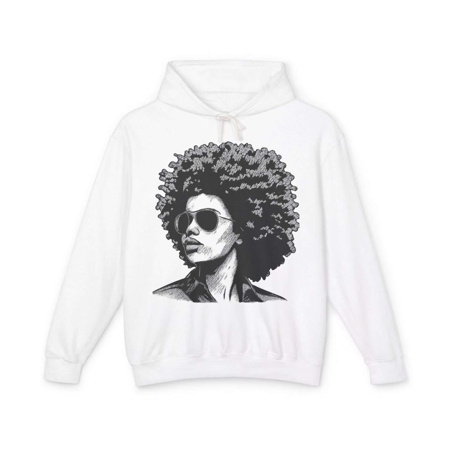 Afro Chic Portrait Hoodie — Retro Afrocentric Graphic Sweatshirt