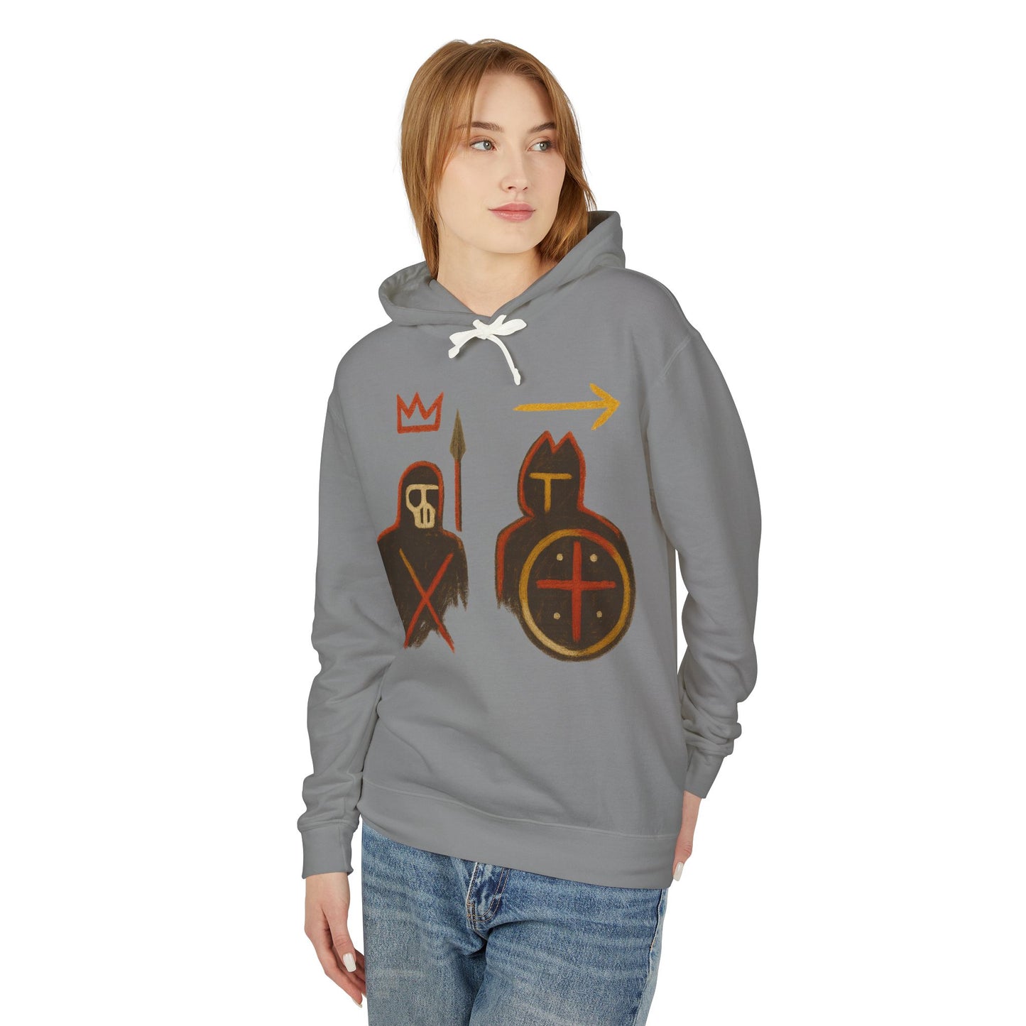 Medieval Warriors Hoodie — Shield & Spear Graphic Lightweight Hooded Sweatshirt