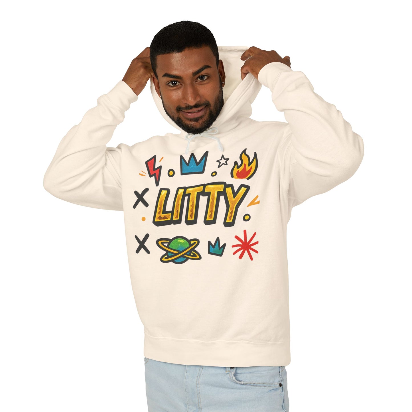 Litty Graphic Hoodie — Fun Cartoon Doodle Streetwear Pullover