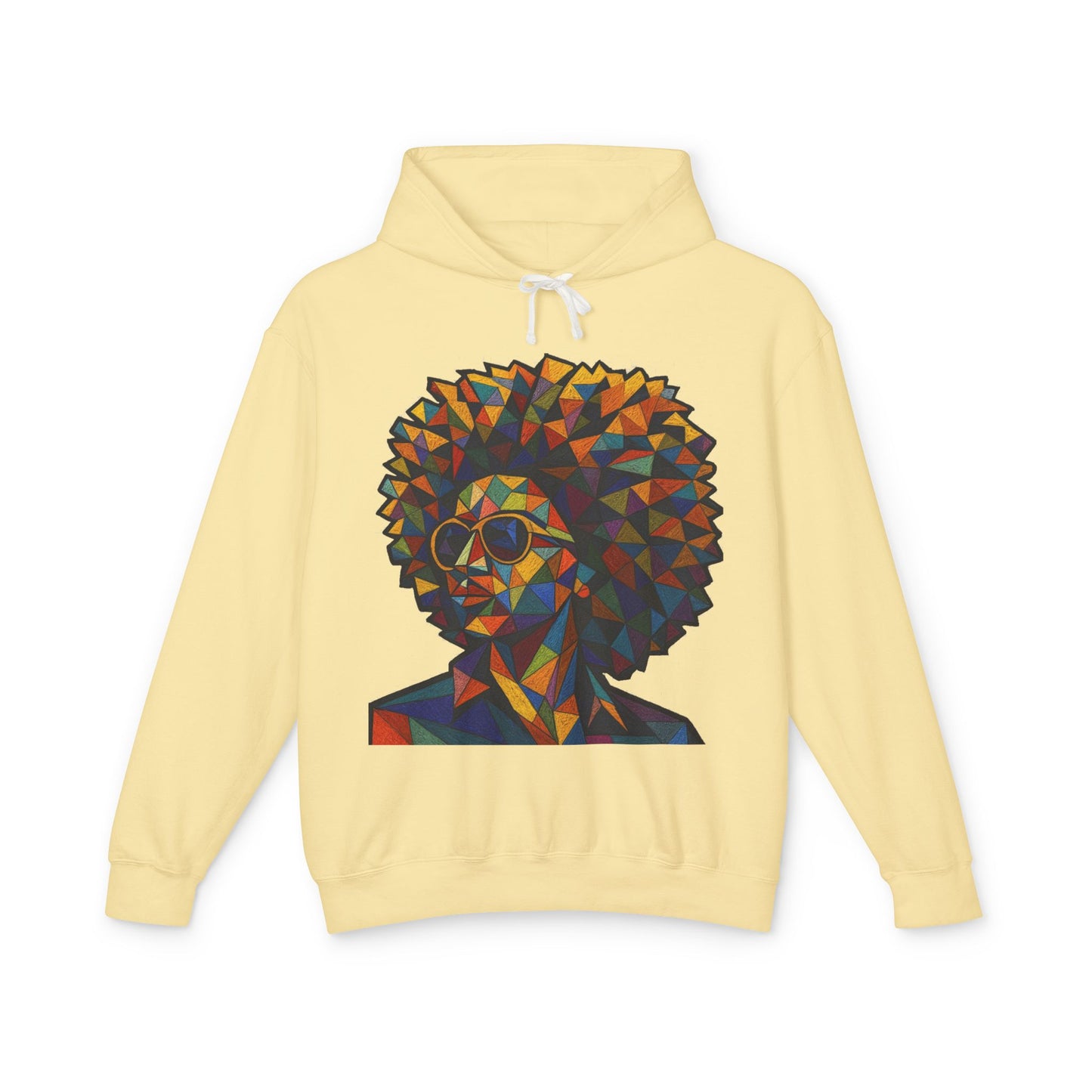 Afro Geometry Hoodie — Colorful Abstract Afrocentric Portrait Sweatshirt