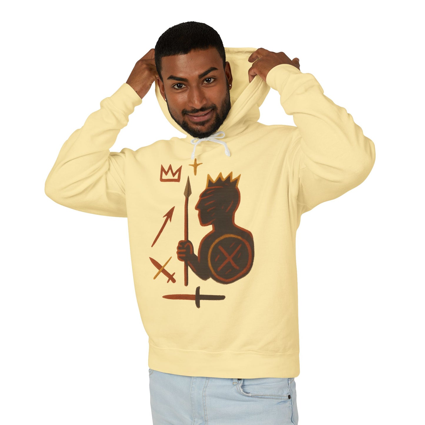 Warrior King Hoodie — Crowned Soldier Graphic Pullover