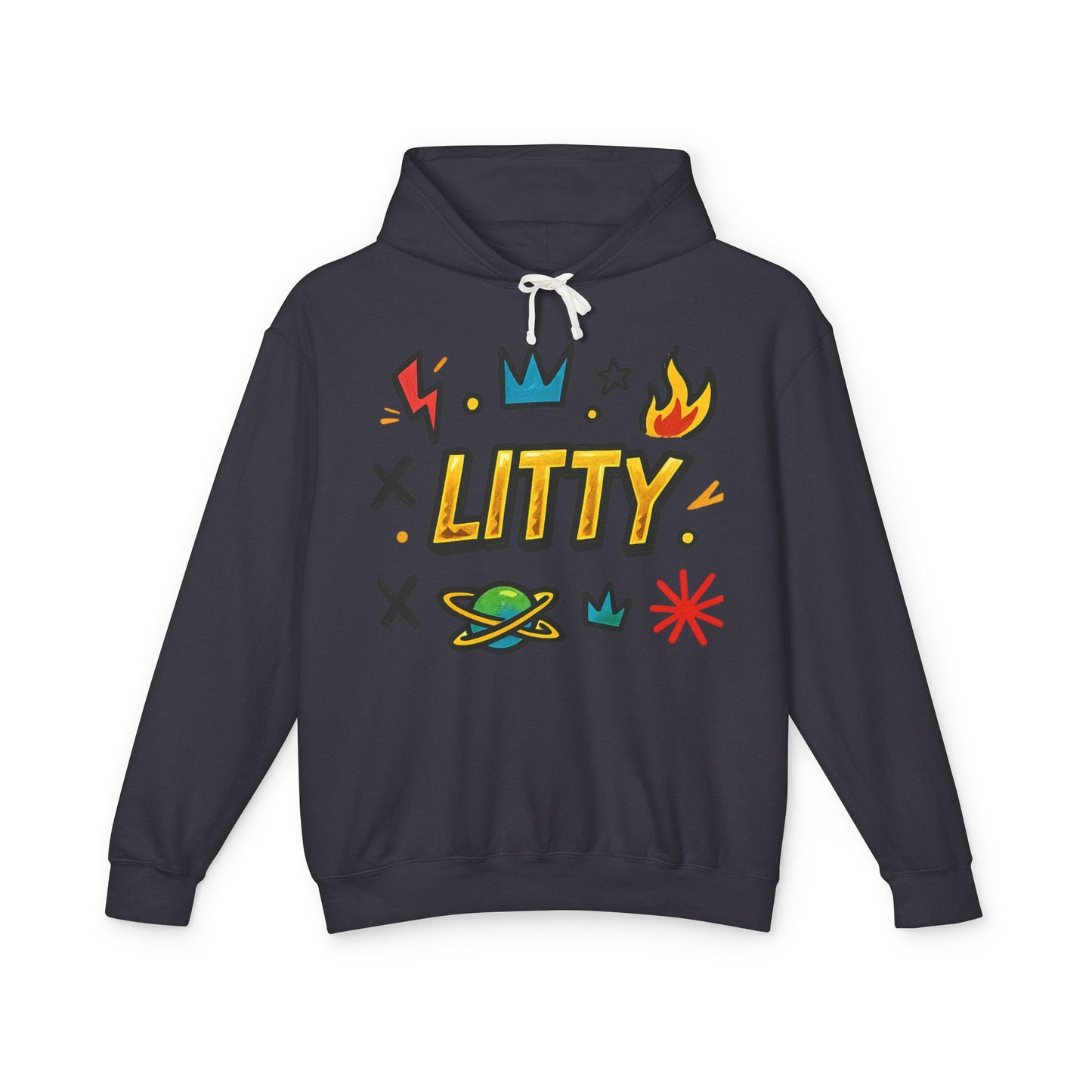 Litty Graphic Hoodie — Fun Cartoon Doodle Streetwear Pullover