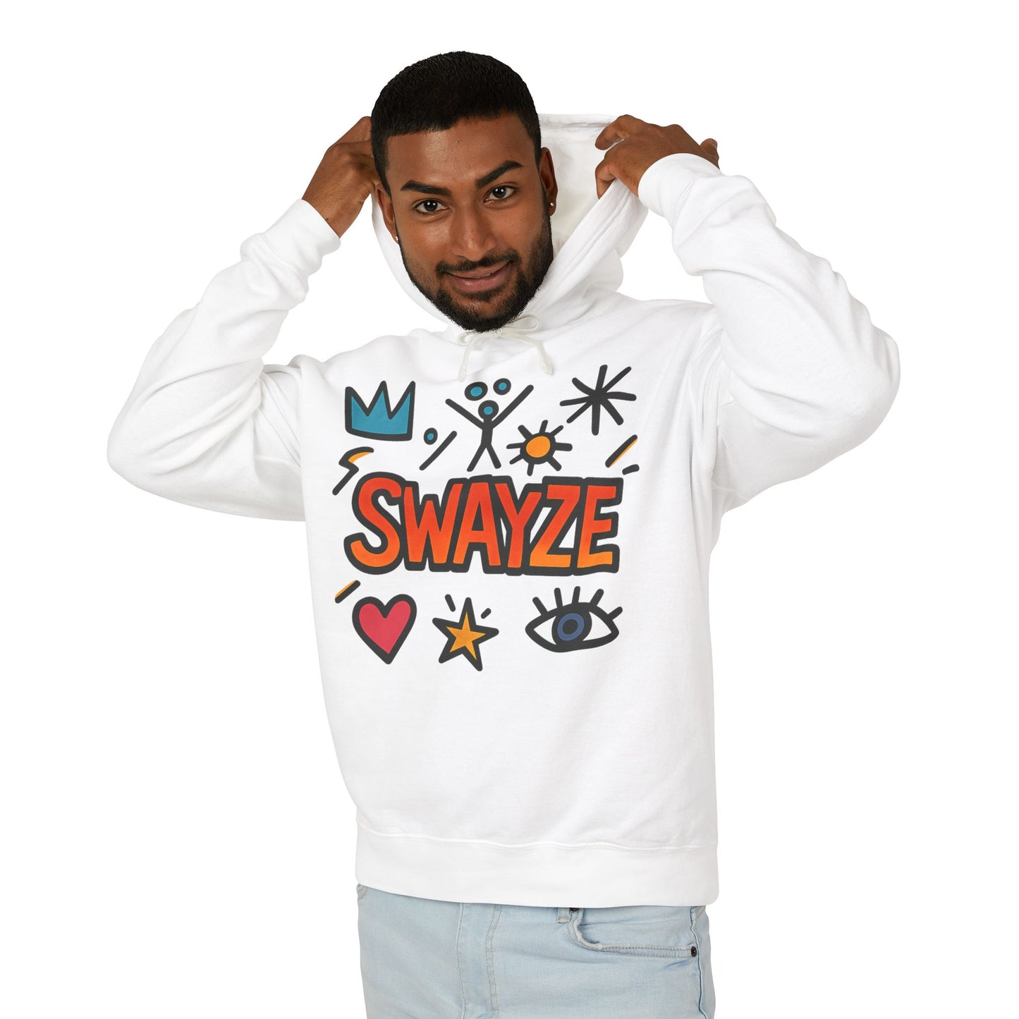Swayze Graphic Hoodie — Retro Doodle Logo Pullover