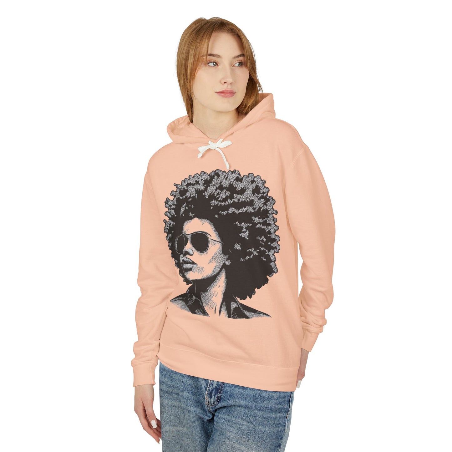 Afro Chic Portrait Hoodie — Retro Afrocentric Graphic Sweatshirt