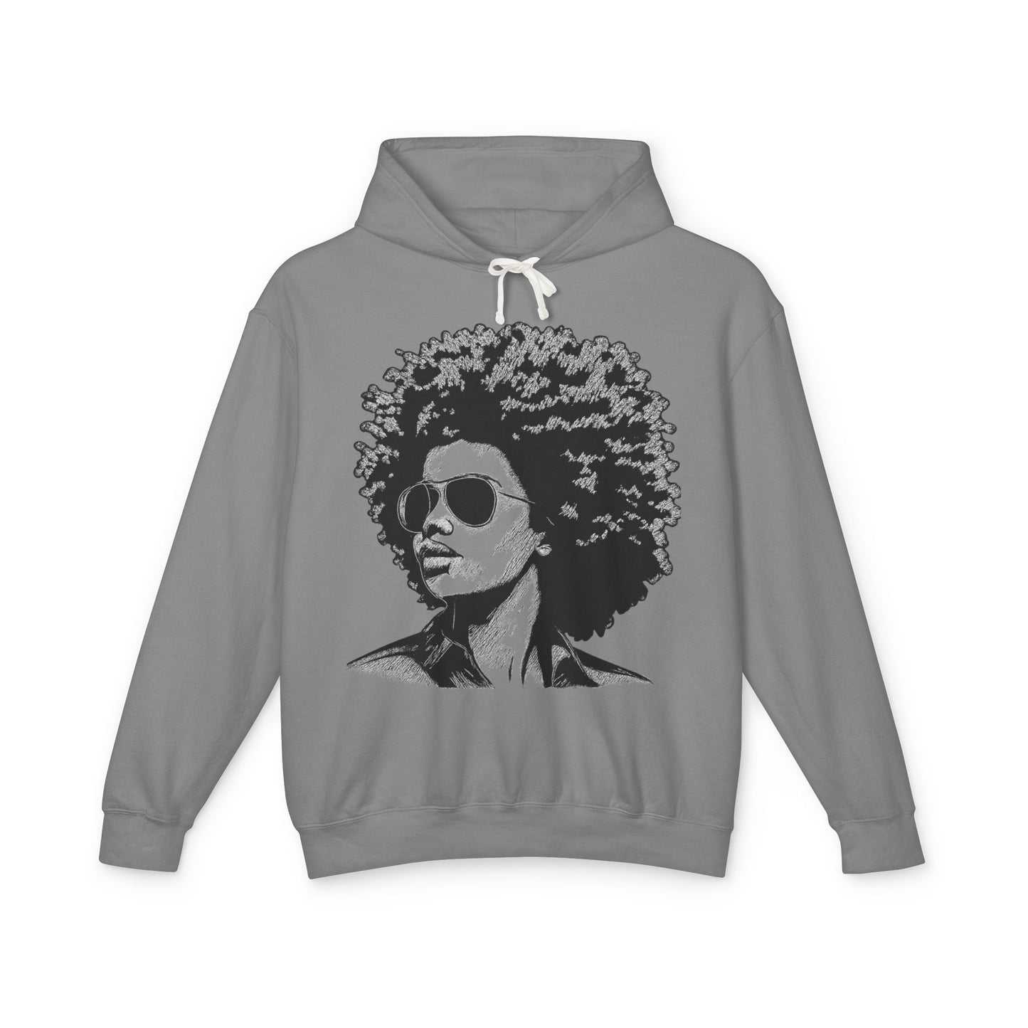 Afro Chic Portrait Hoodie — Retro Afrocentric Graphic Sweatshirt