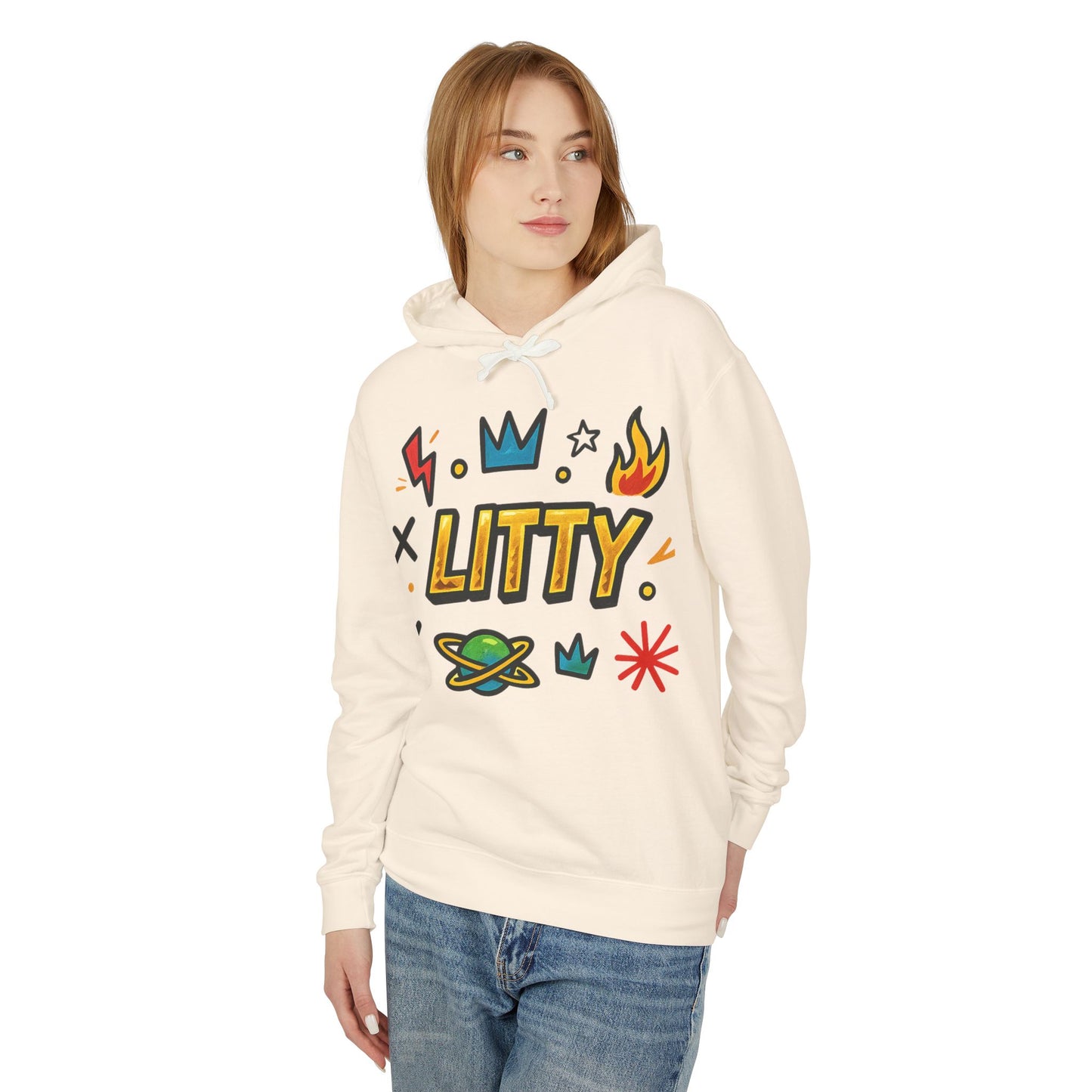 Litty Graphic Hoodie — Fun Cartoon Doodle Streetwear Pullover