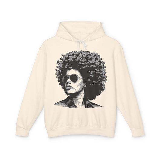 Afro Chic Portrait Hoodie — Retro Afrocentric Graphic Sweatshirt