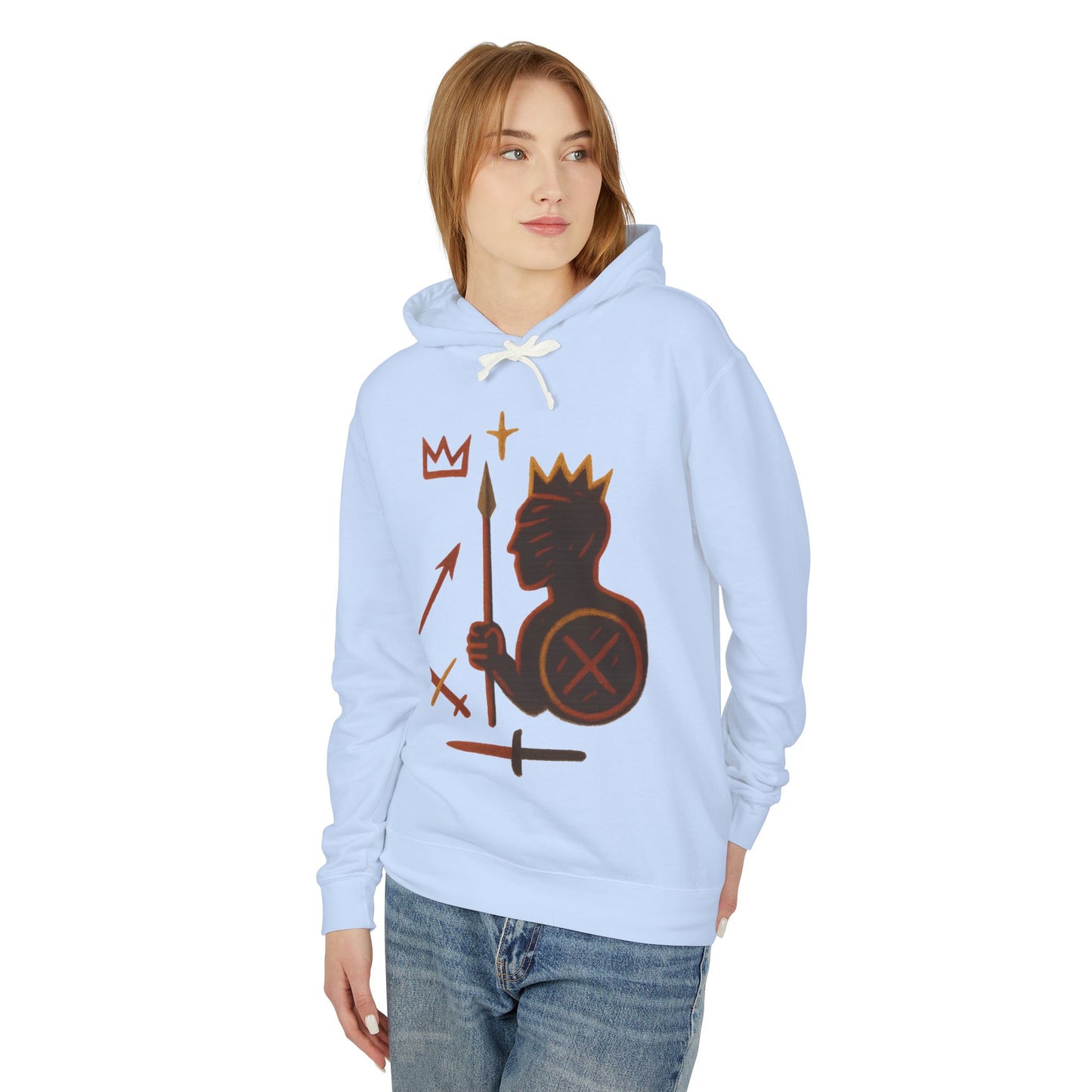 Warrior King Hoodie — Crowned Soldier Graphic Pullover