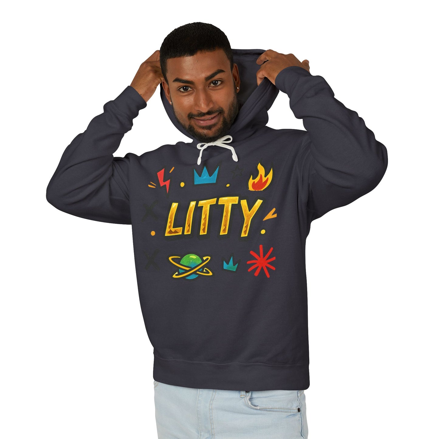Litty Graphic Hoodie — Fun Cartoon Doodle Streetwear Pullover