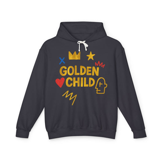 Golden Child Hoodie — Cute Gold Graphic Lightweight Sweatshirt