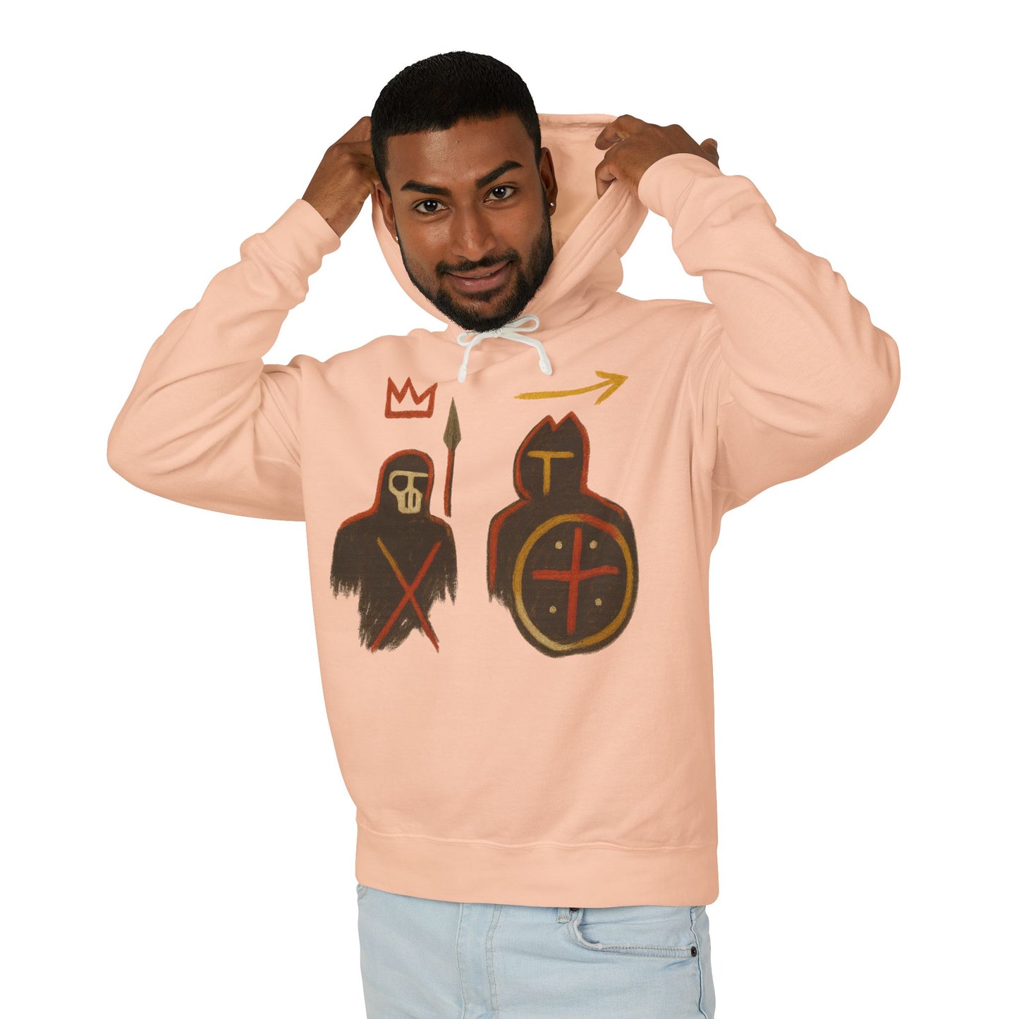 Medieval Warriors Hoodie — Shield & Spear Graphic Lightweight Hooded Sweatshirt