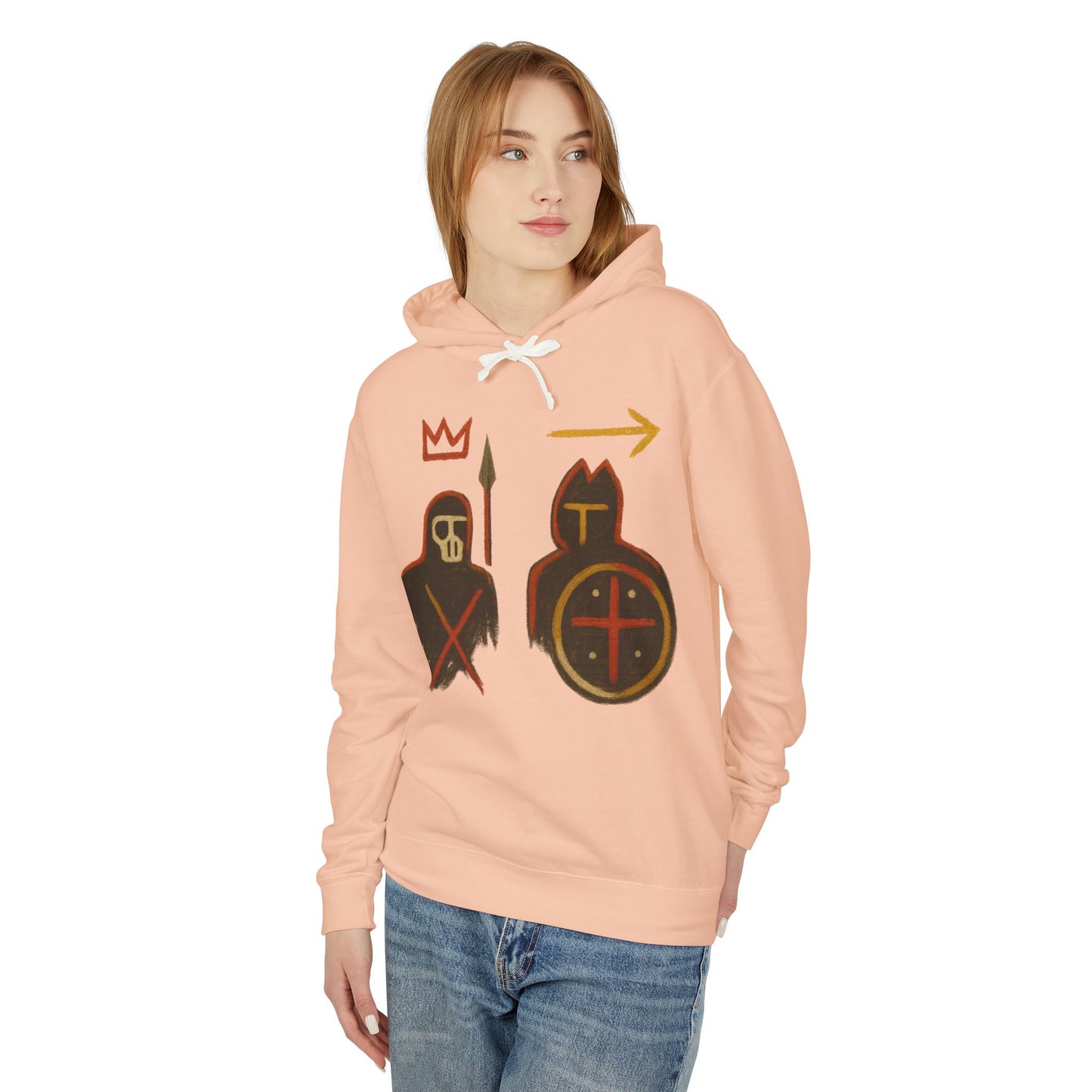 Medieval Warriors Hoodie — Shield & Spear Graphic Lightweight Hooded Sweatshirt