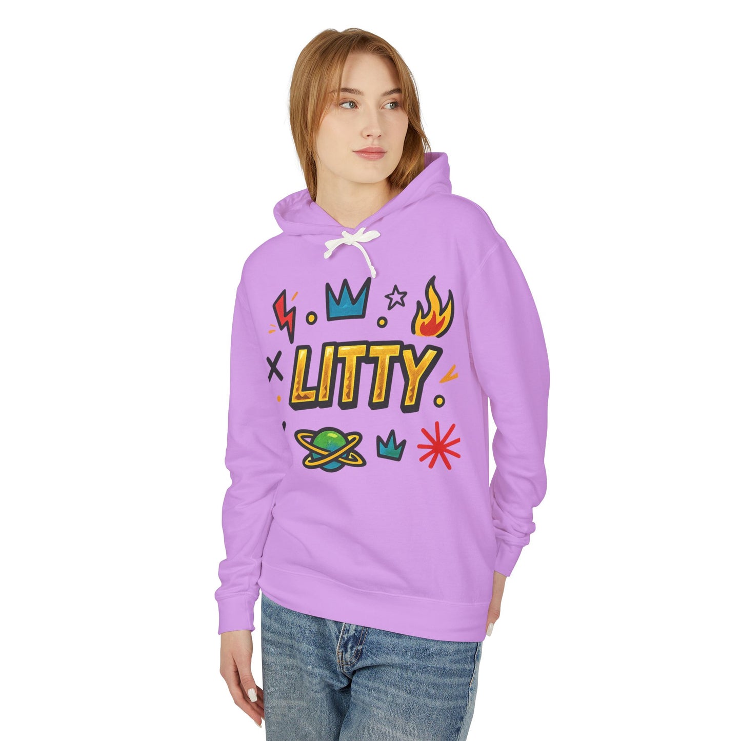 Litty Graphic Hoodie — Fun Cartoon Doodle Streetwear Pullover