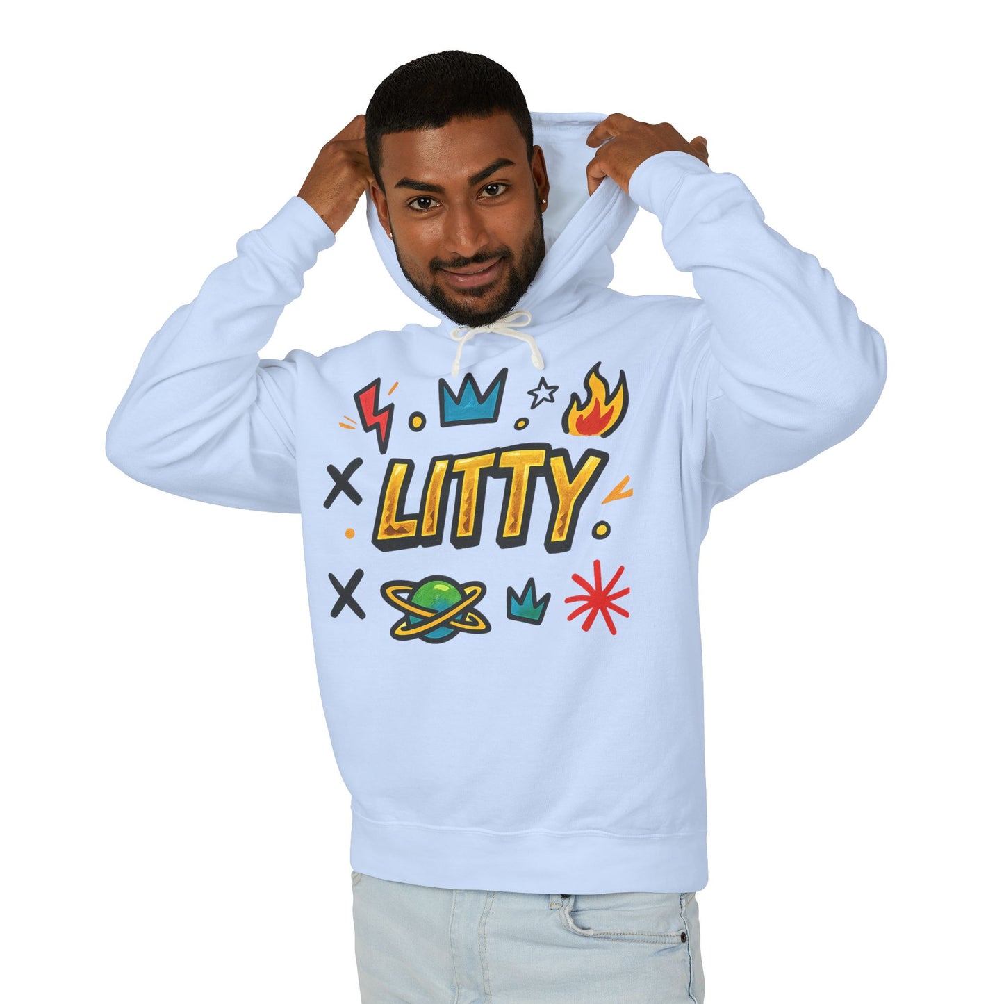 Litty Graphic Hoodie — Fun Cartoon Doodle Streetwear Pullover