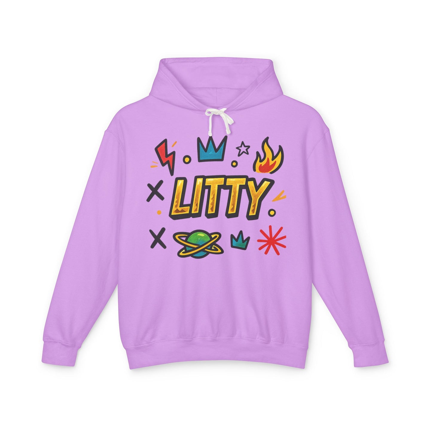 Litty Graphic Hoodie — Fun Cartoon Doodle Streetwear Pullover