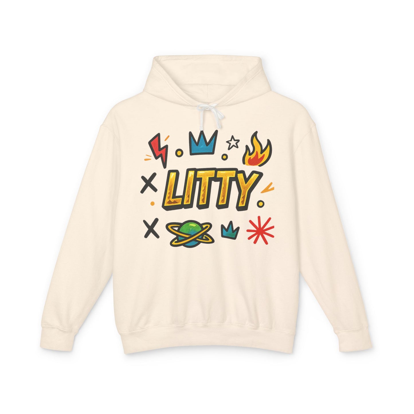 Litty Graphic Hoodie — Fun Cartoon Doodle Streetwear Pullover