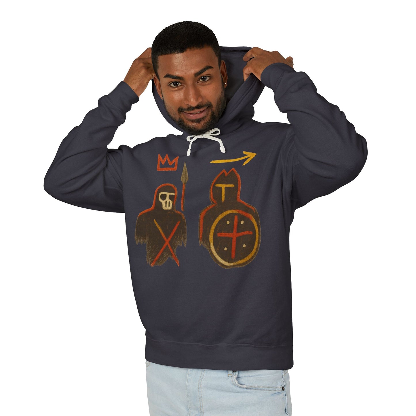 Medieval Warriors Hoodie — Shield & Spear Graphic Lightweight Hooded Sweatshirt