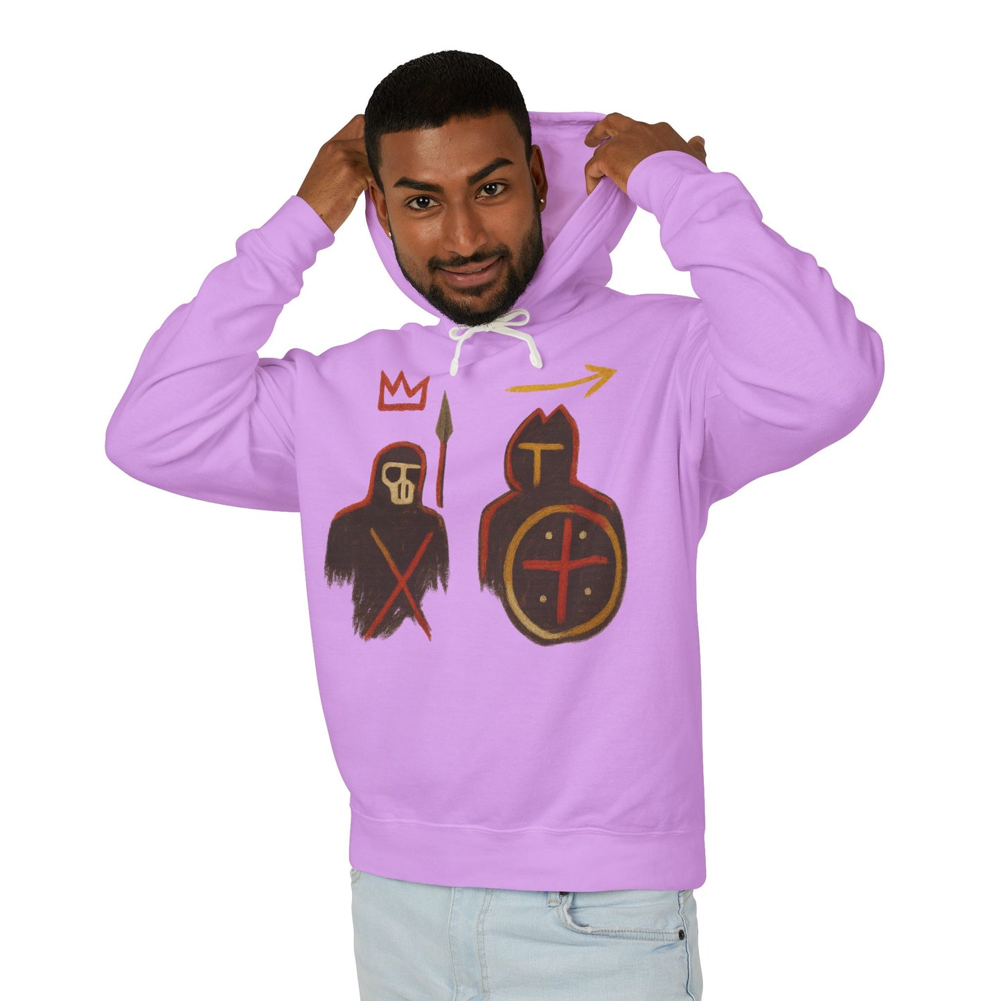 Medieval Warriors Hoodie — Shield & Spear Graphic Lightweight Hooded Sweatshirt