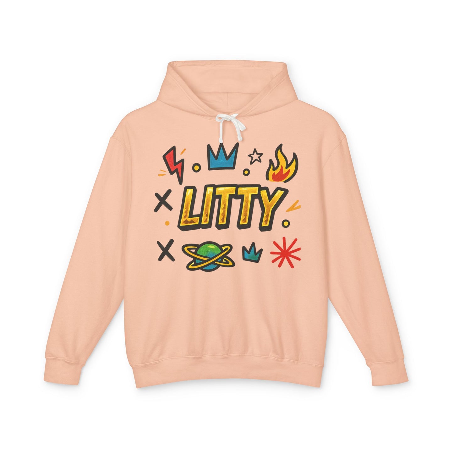 Litty Graphic Hoodie — Fun Cartoon Doodle Streetwear Pullover