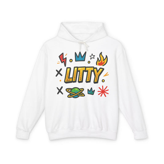 Litty Graphic Hoodie — Fun Cartoon Doodle Streetwear Pullover