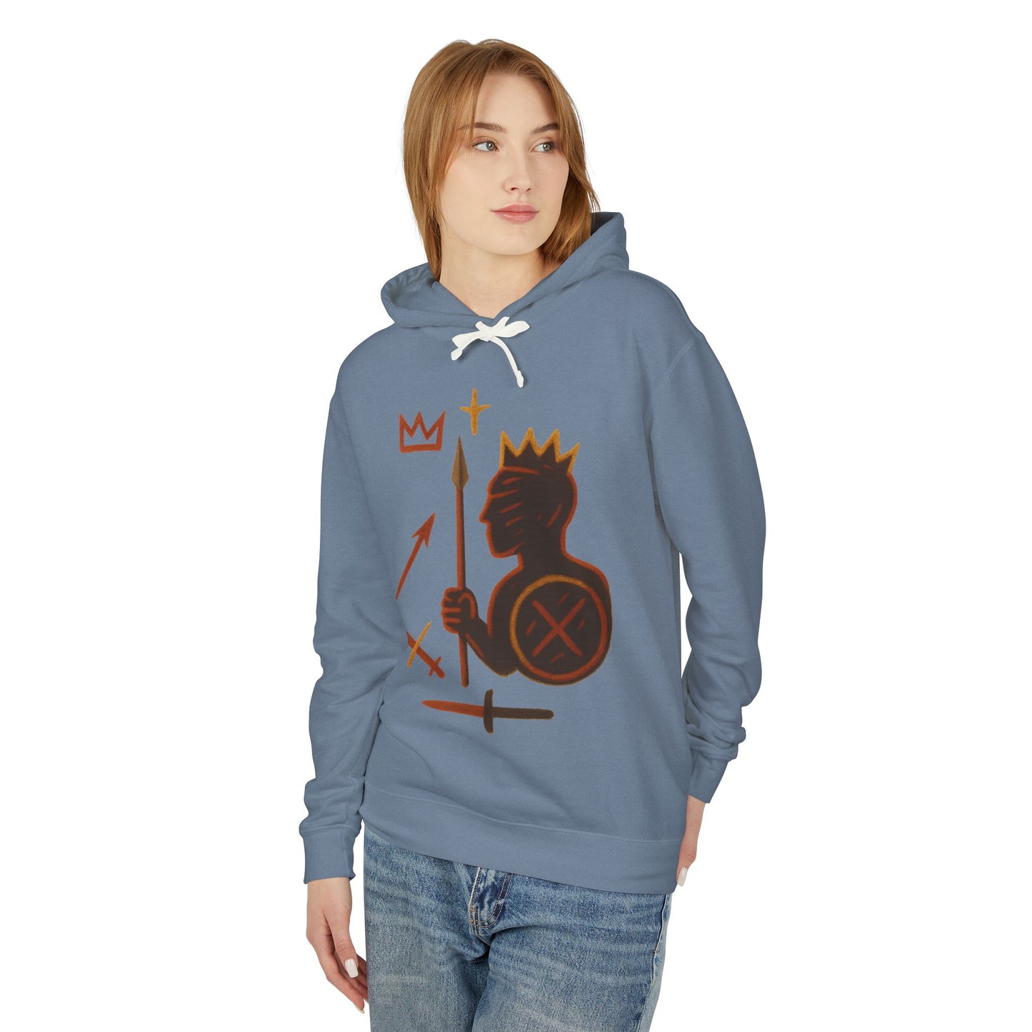 Warrior King Hoodie — Crowned Soldier Graphic Pullover