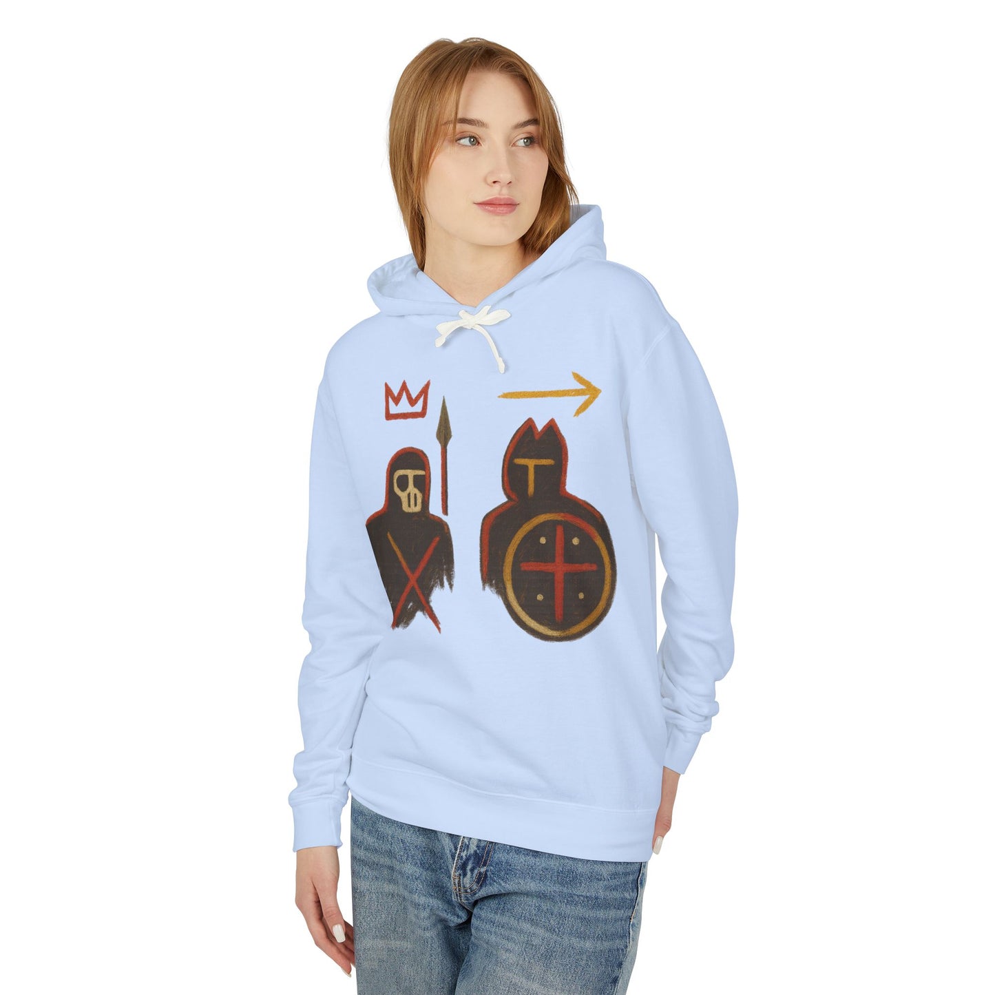 Medieval Warriors Hoodie — Shield & Spear Graphic Lightweight Hooded Sweatshirt