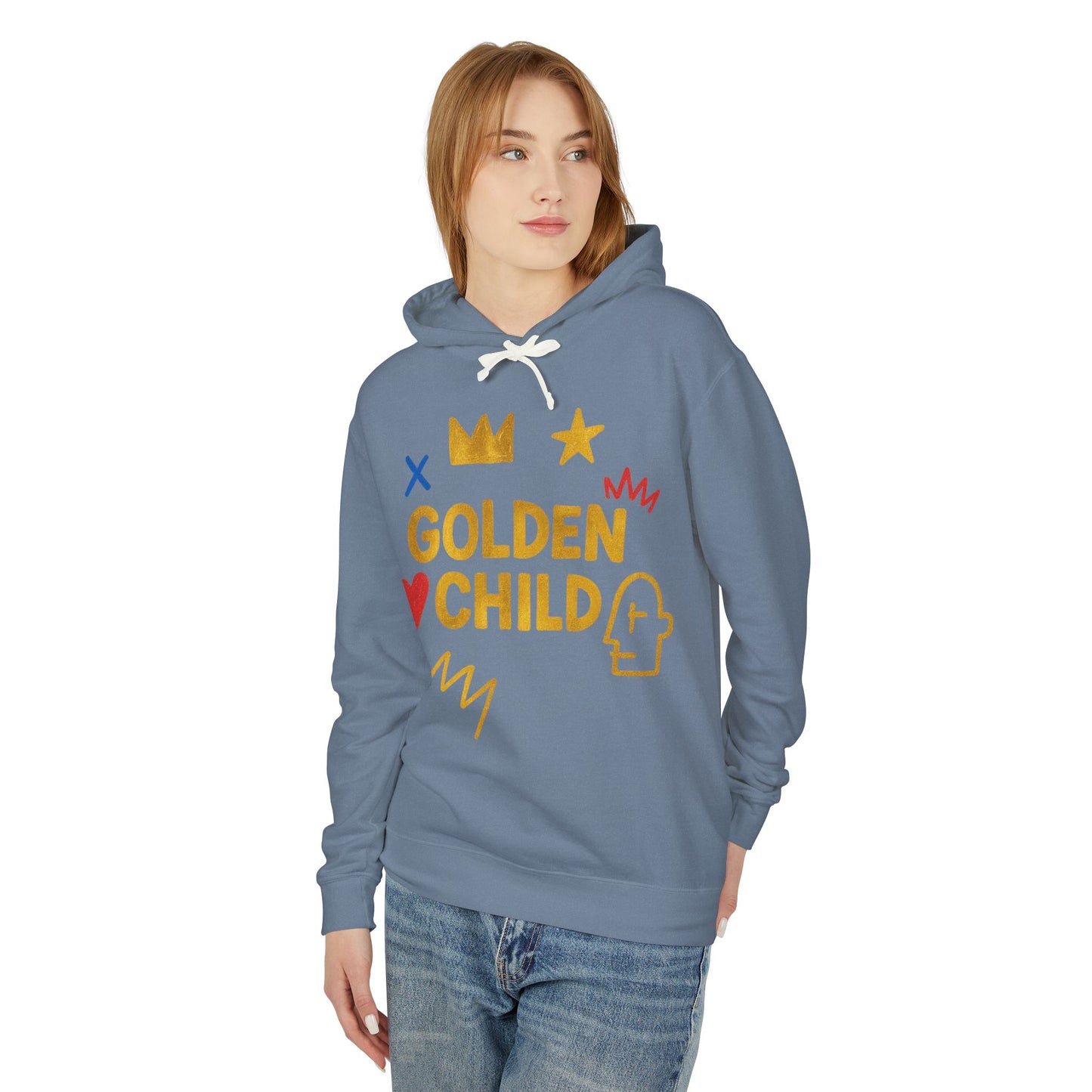 Golden Child Hoodie — Cute Gold Graphic Lightweight Sweatshirt