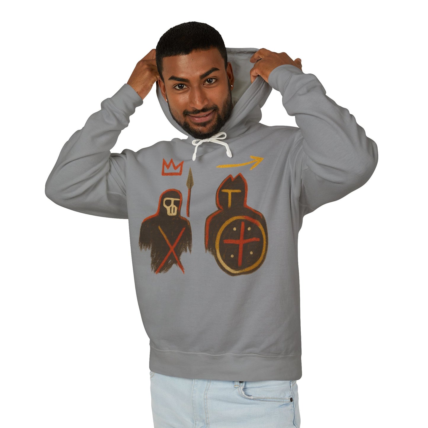 Medieval Warriors Hoodie — Shield & Spear Graphic Lightweight Hooded Sweatshirt
