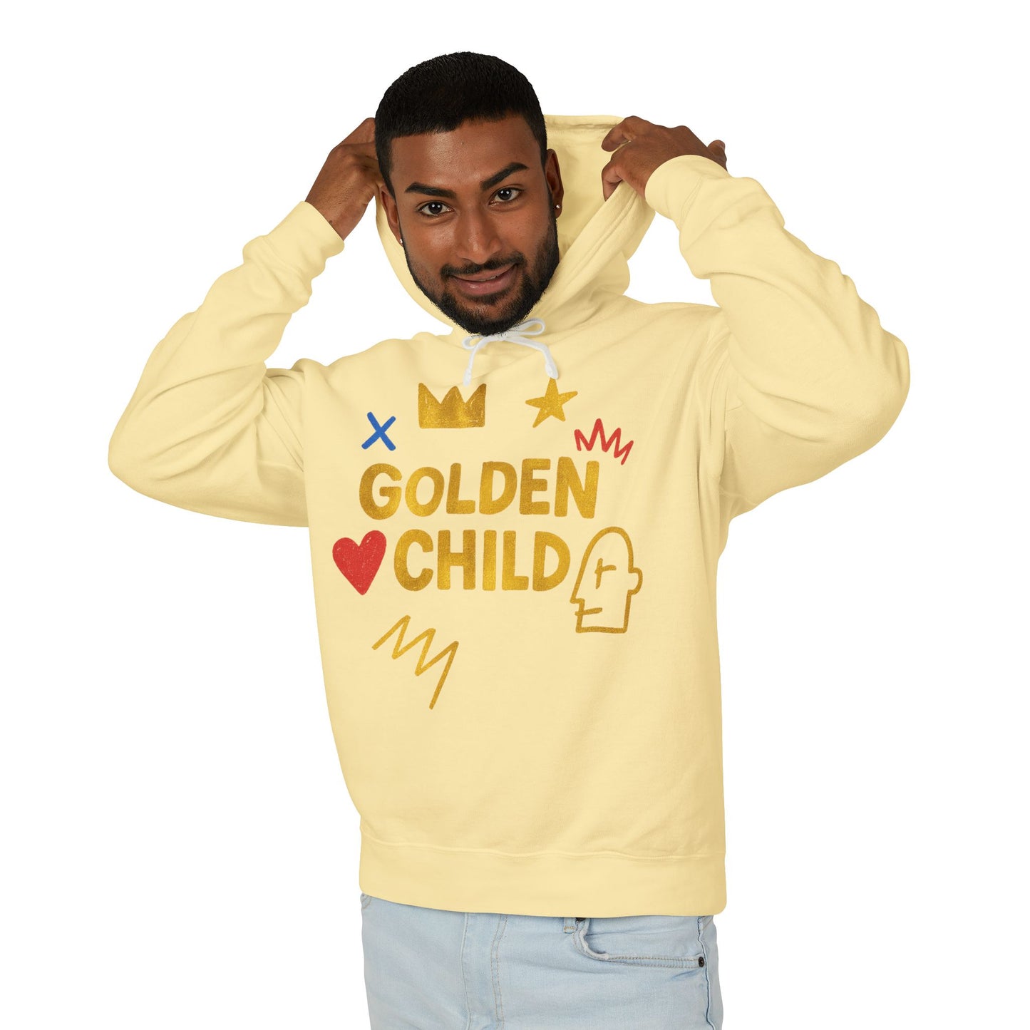 Golden Child Hoodie — Cute Gold Graphic Lightweight Sweatshirt