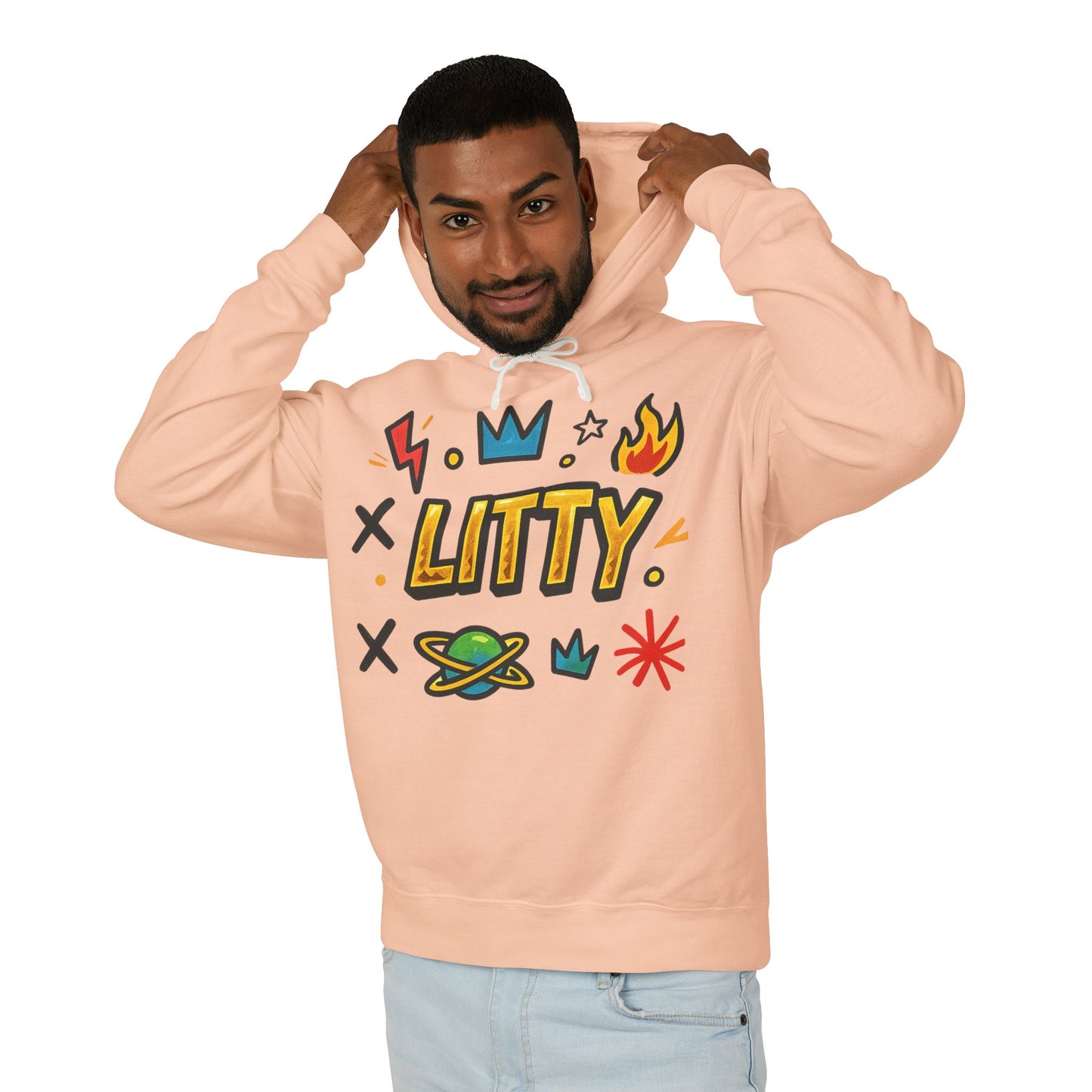 Litty Graphic Hoodie — Fun Cartoon Doodle Streetwear Pullover
