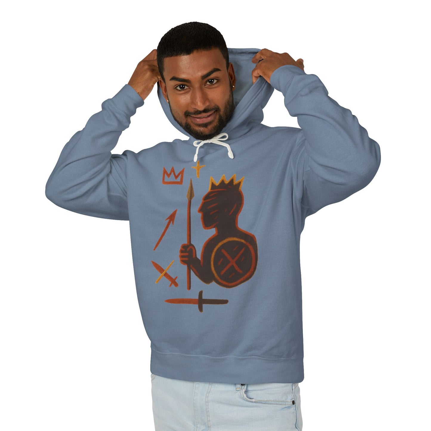 Warrior King Hoodie — Crowned Soldier Graphic Pullover