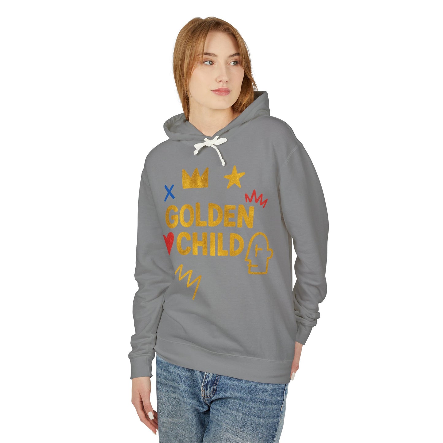 Golden Child Hoodie — Cute Gold Graphic Lightweight Sweatshirt