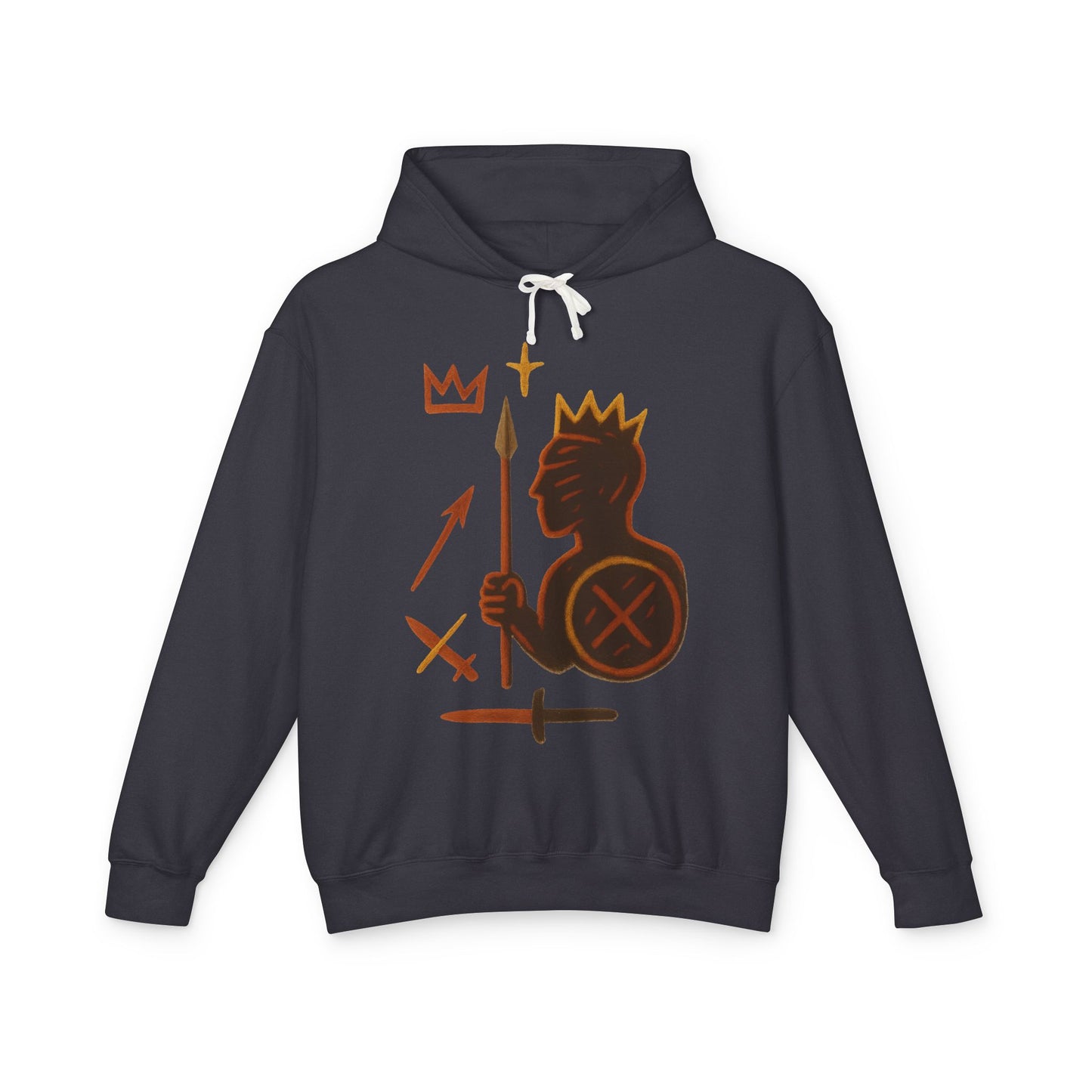 Warrior King Hoodie — Crowned Soldier Graphic Pullover