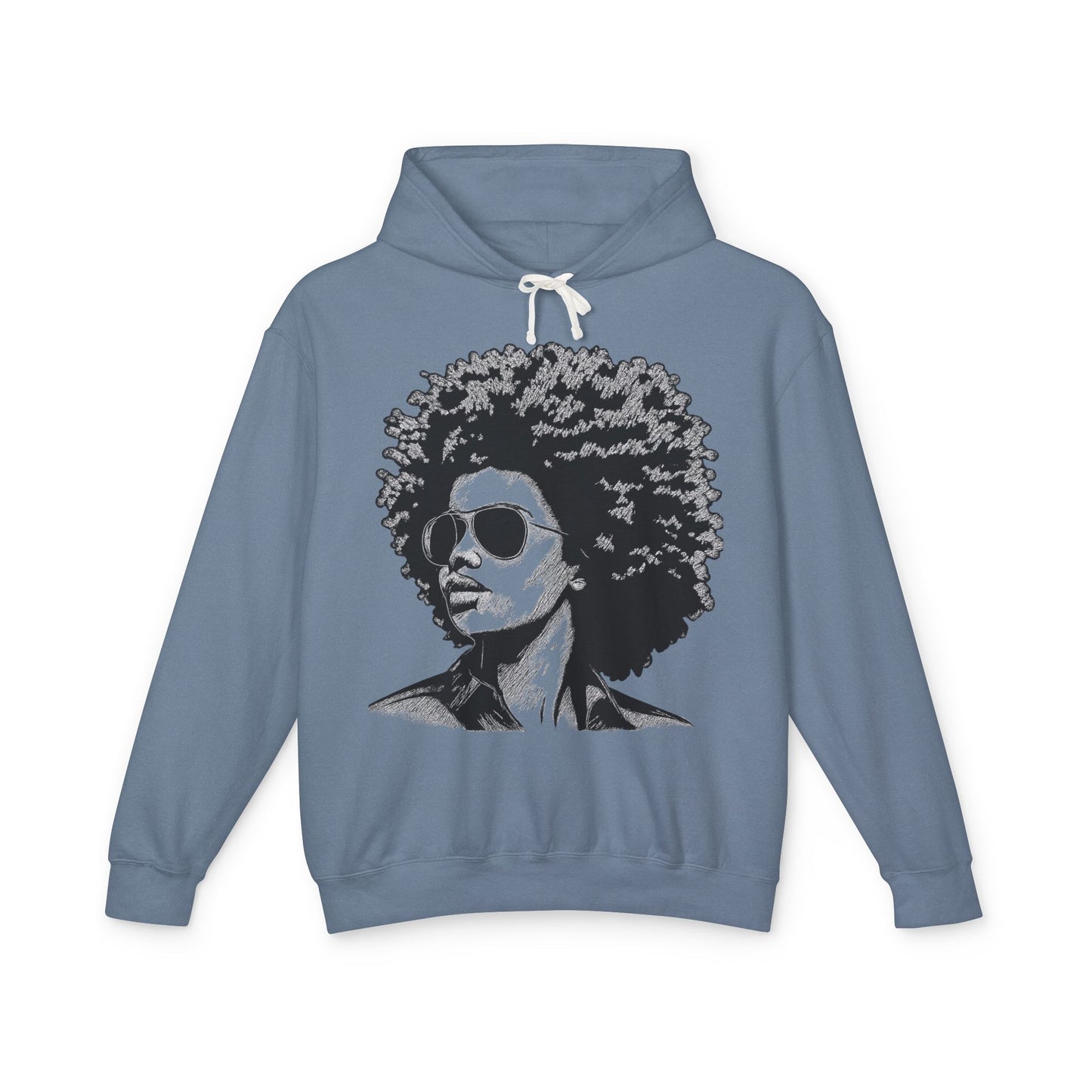 Afro Chic Portrait Hoodie — Retro Afrocentric Graphic Sweatshirt