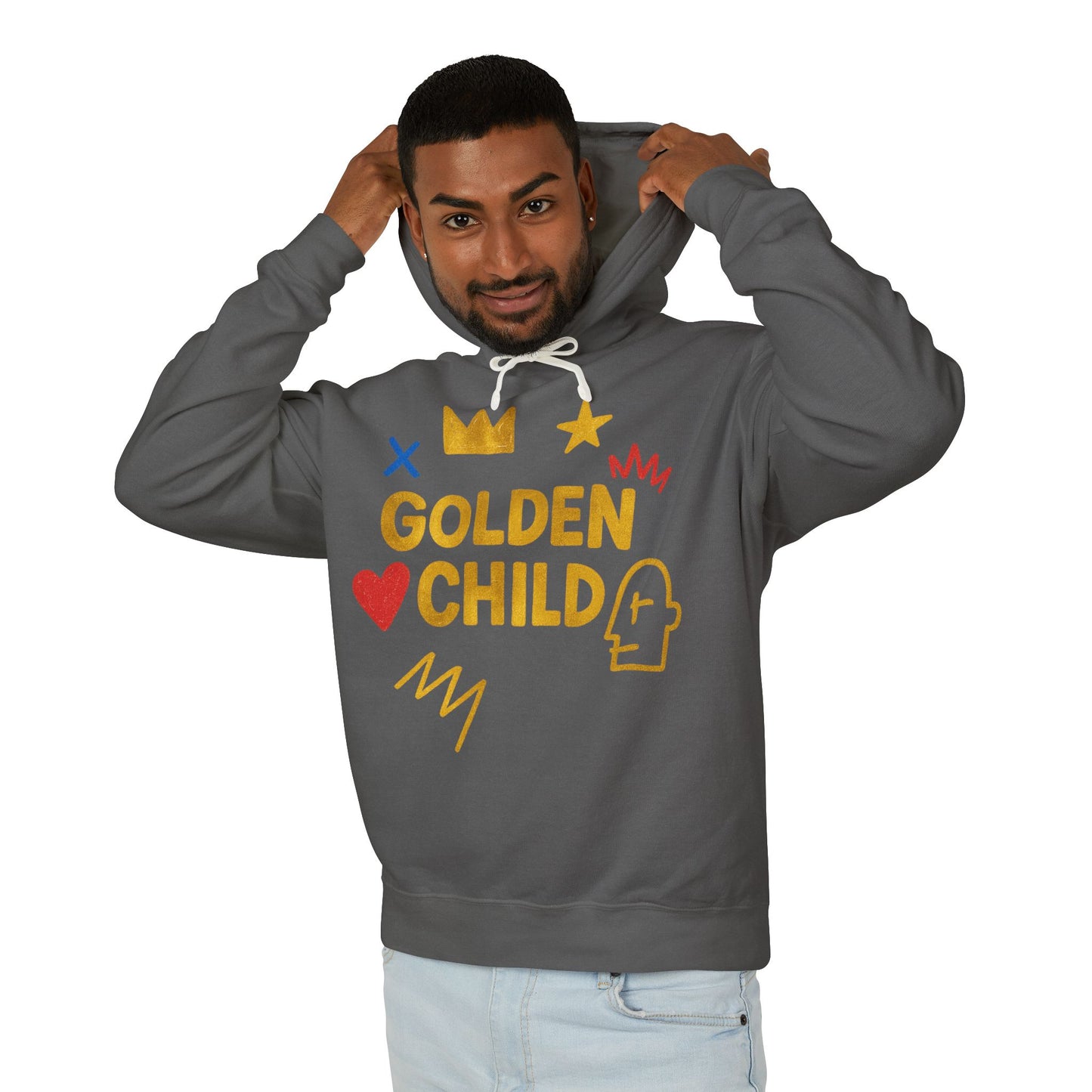 Golden Child Hoodie — Cute Gold Graphic Lightweight Sweatshirt