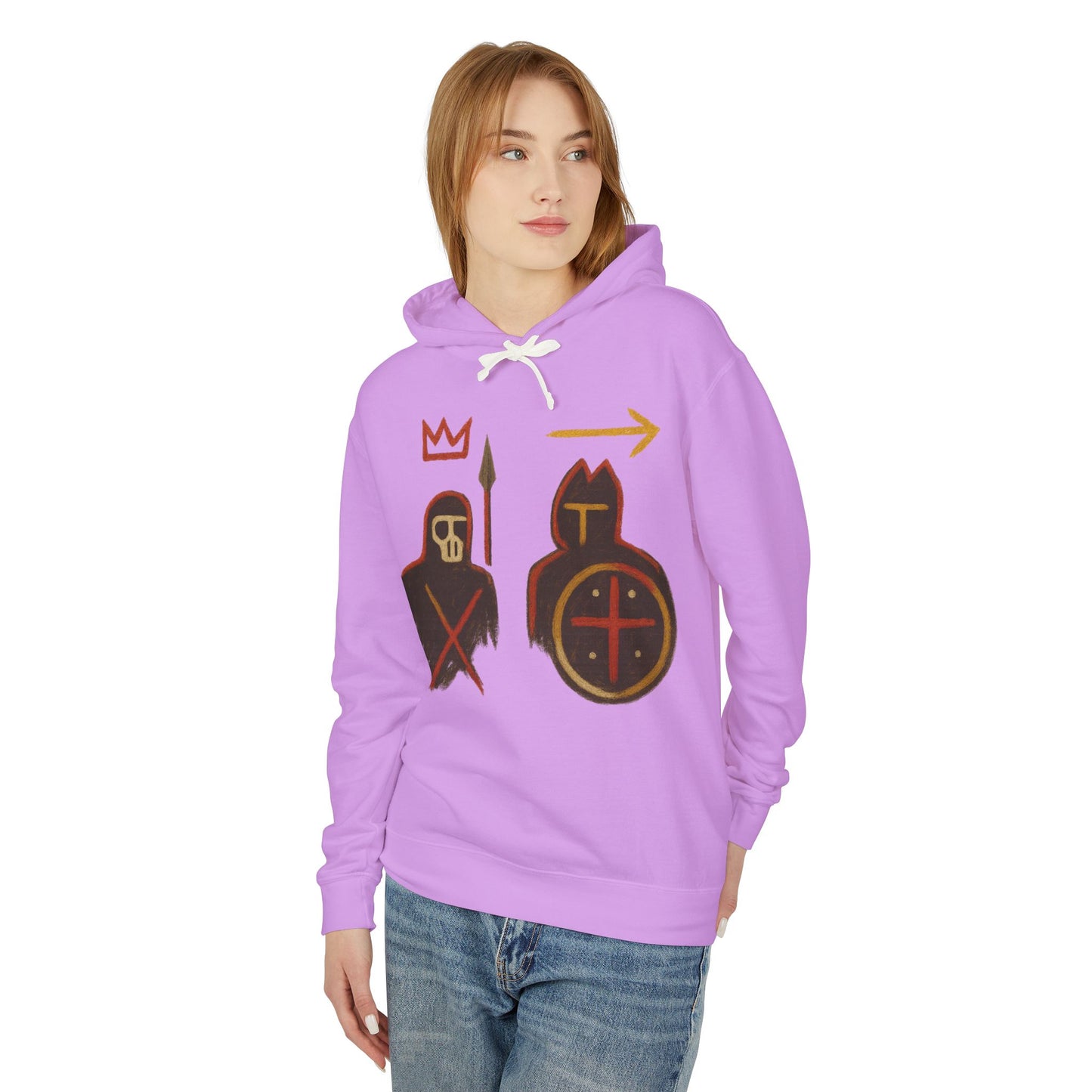 Medieval Warriors Hoodie — Shield & Spear Graphic Lightweight Hooded Sweatshirt